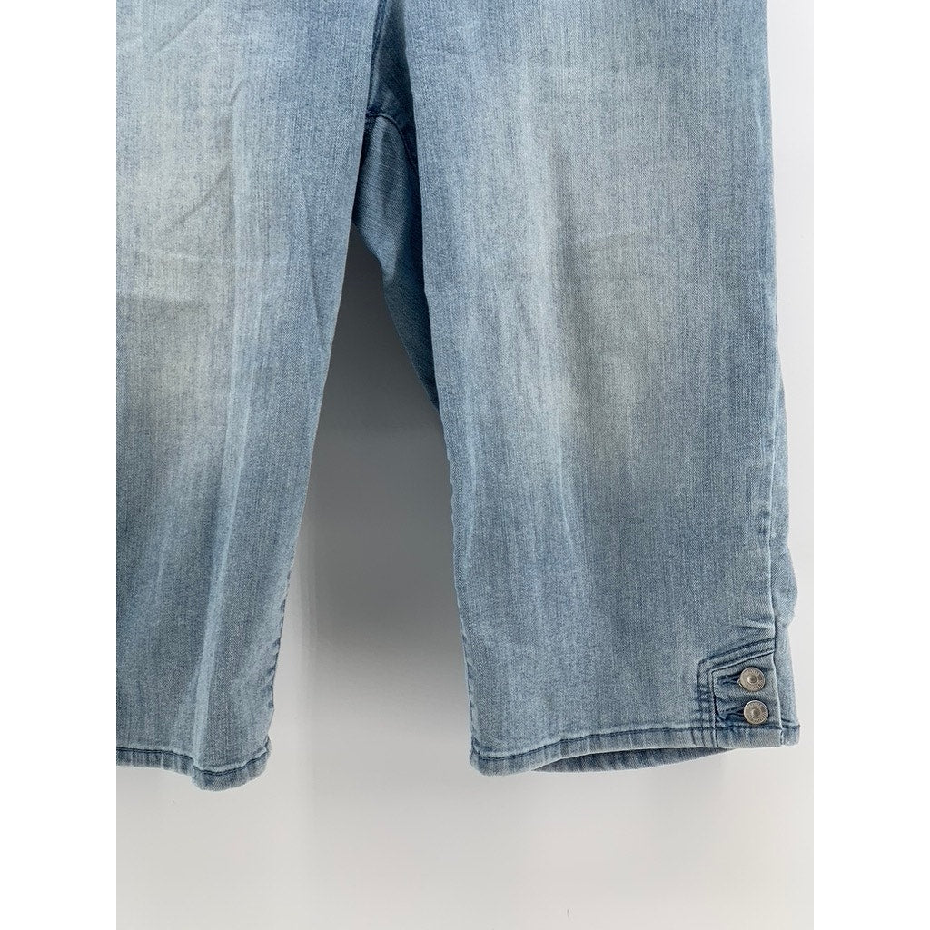 GLORIA VANDERBILT Women's Blue Denim All Around Slimming Effect Capri SZ 14