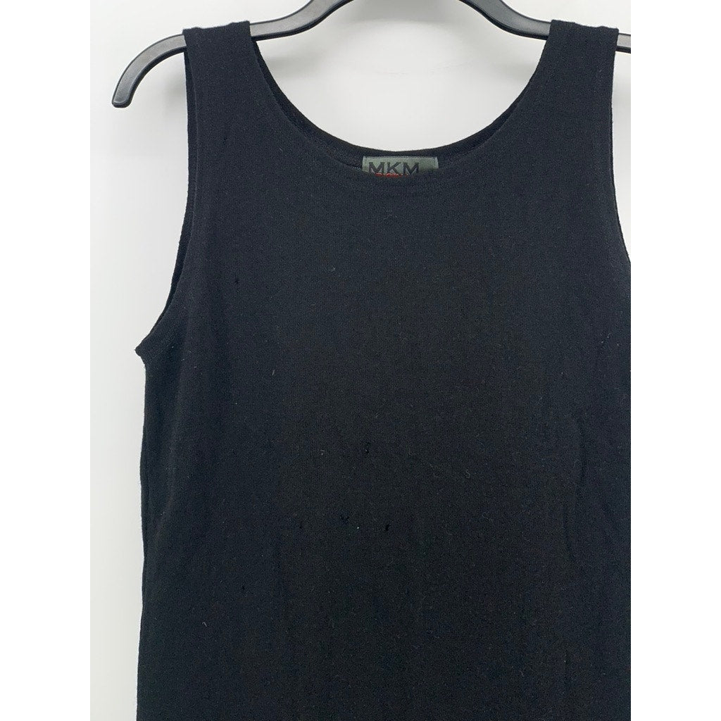 MKM ORIGINALS Men's Black Solid Knit Wool Scoop-Neck Casual Tank SZ S