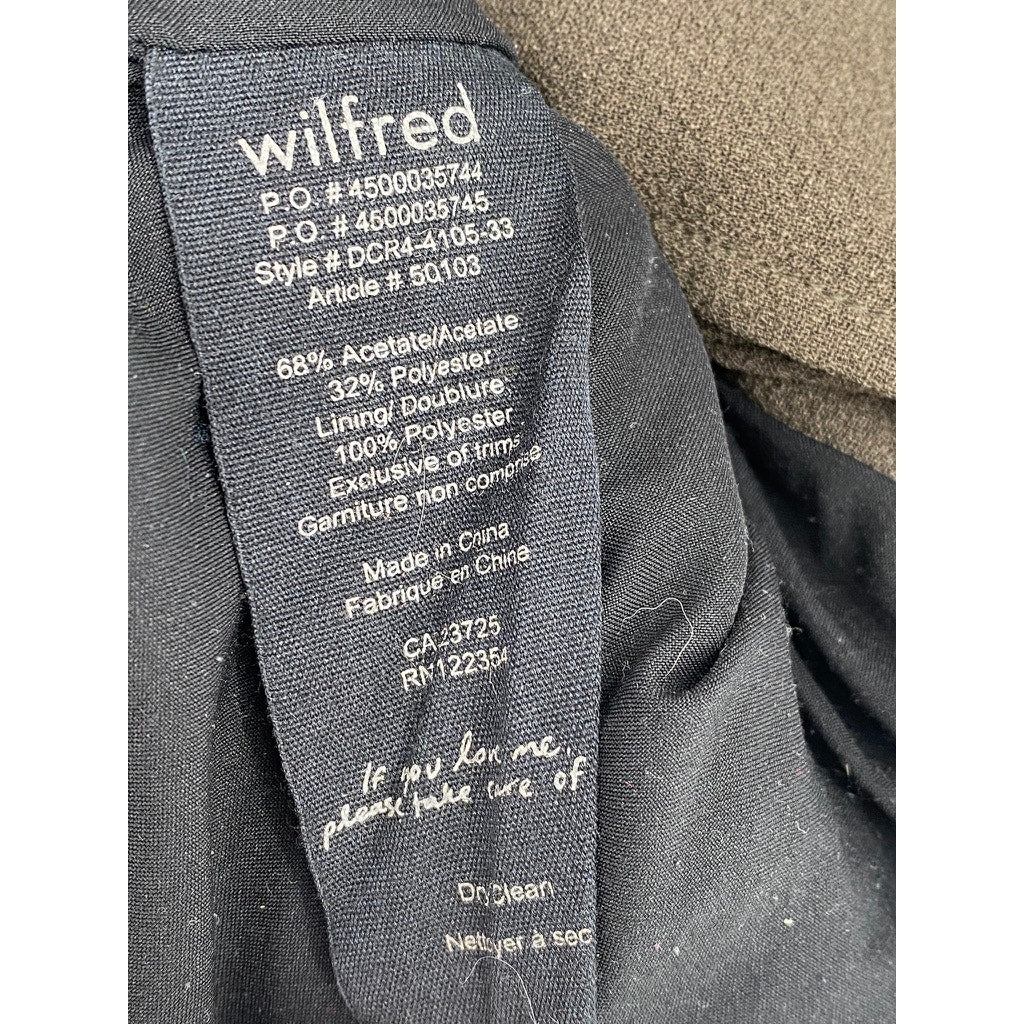 WILFRED Women’s Olive Green Mayet Asymmetrical Button-Up Moto Jacket SZ XS