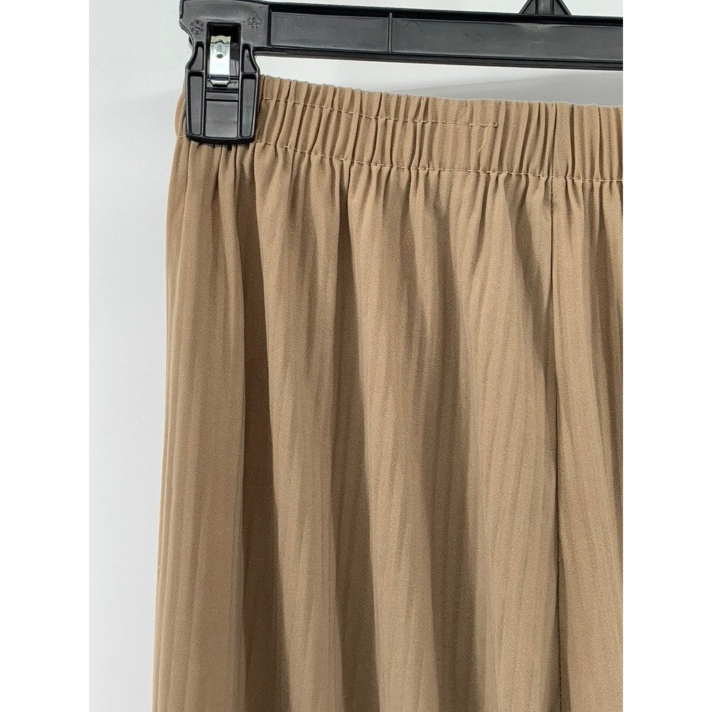 UNBRANDED Women's Tan Pleated Pants SZ S