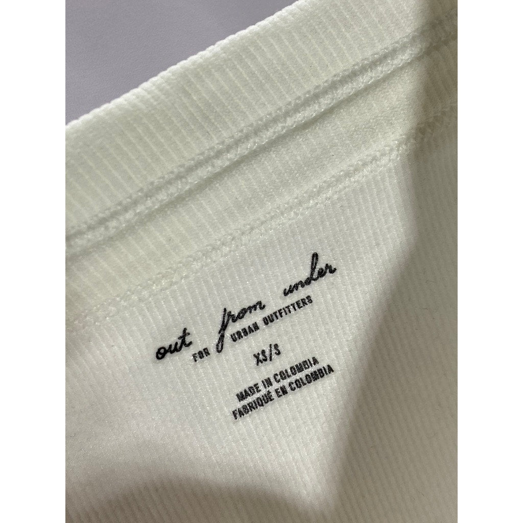 OUT FROM UNDER By Urban Outfitters Women's White Ribbed Crop Tank Top SZ XS