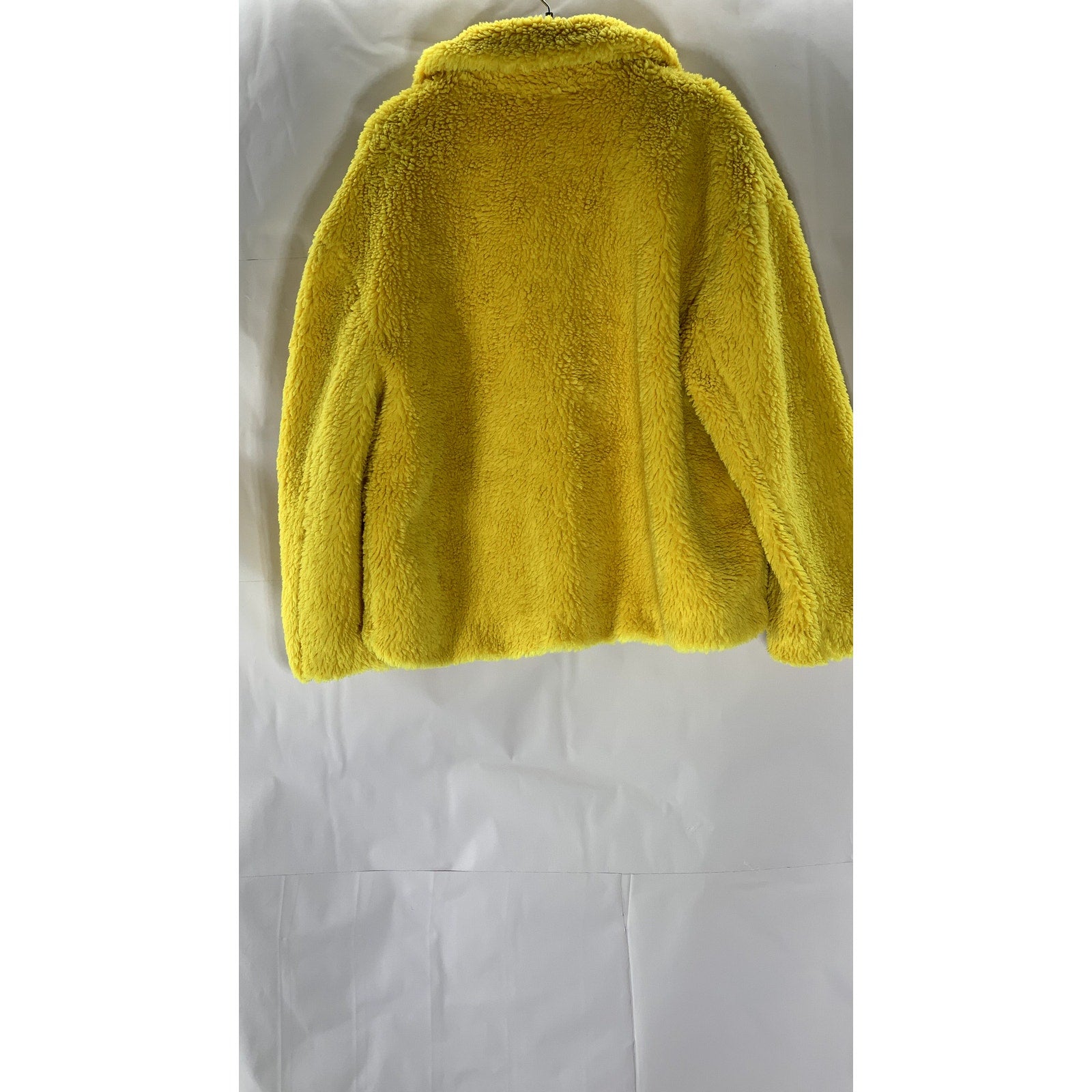 TOPSHOP Women’s Yellow Button-Up Oversized Teddy Jacket SZ 8
