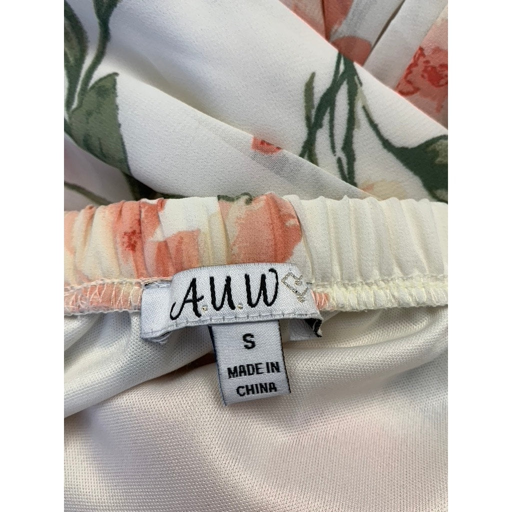 AUW Womens High-Low Pink Floral Print Sundress SZ S