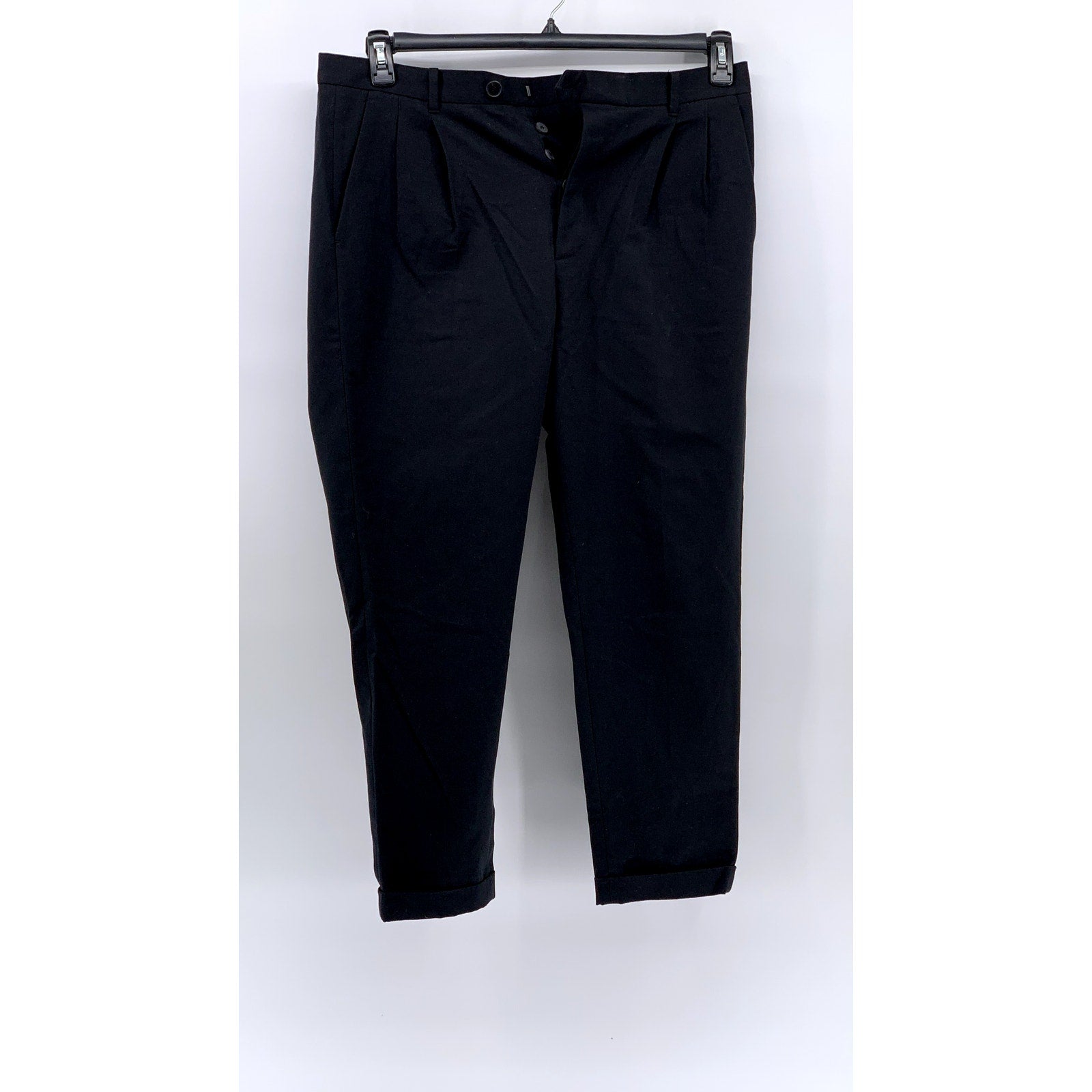 ALLSAINTS Men's Black Pleated Tallis Trouser Pant SZ 32