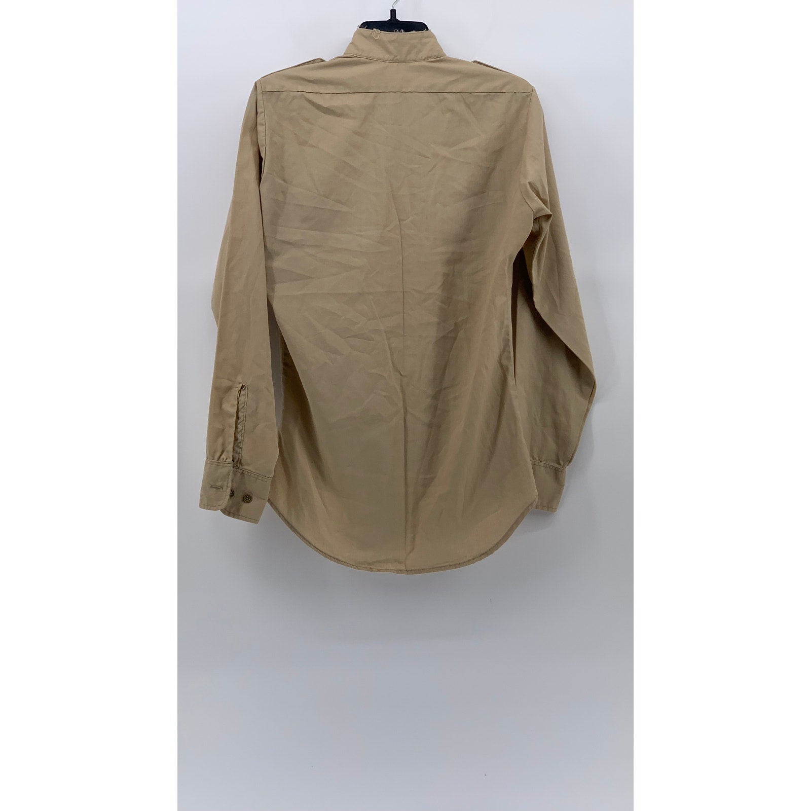 MONTGOMERY WARD Men's Tan Vintage 70's Button-Up Long Sleeve Shirt SZ S