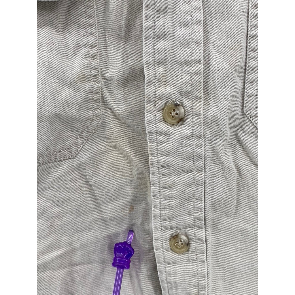 BANANA REPUBLIC Vintage Mens Long Sleeve Beige Button Up SZ (M)