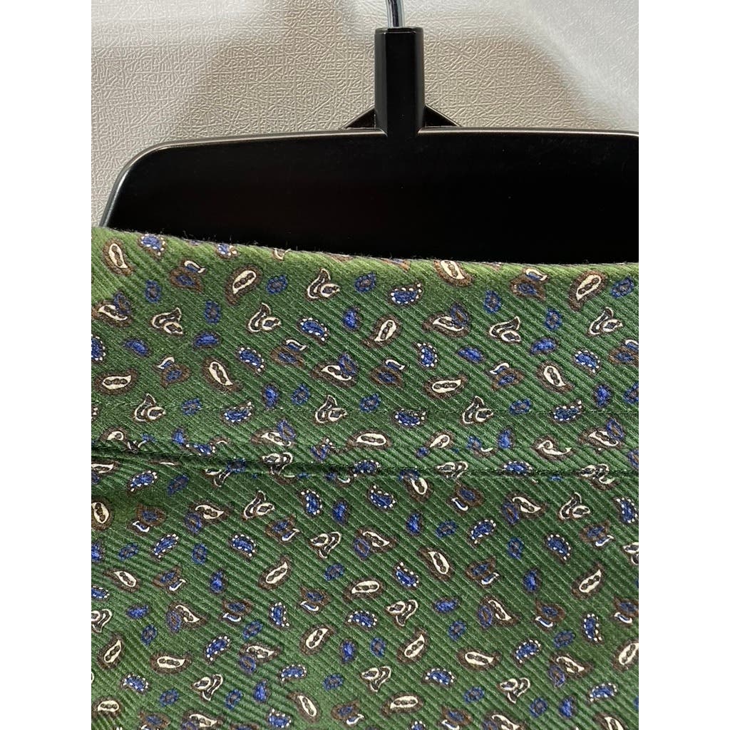 DAVID DONAHUE Men's Green Paisley Fusion Button-Up Long Sleeve Shirt SZ 15.5(M)