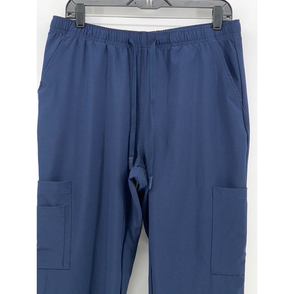 UNBRANDED Women's Navy Solid Cargo Straight-Leg Pants SZ M