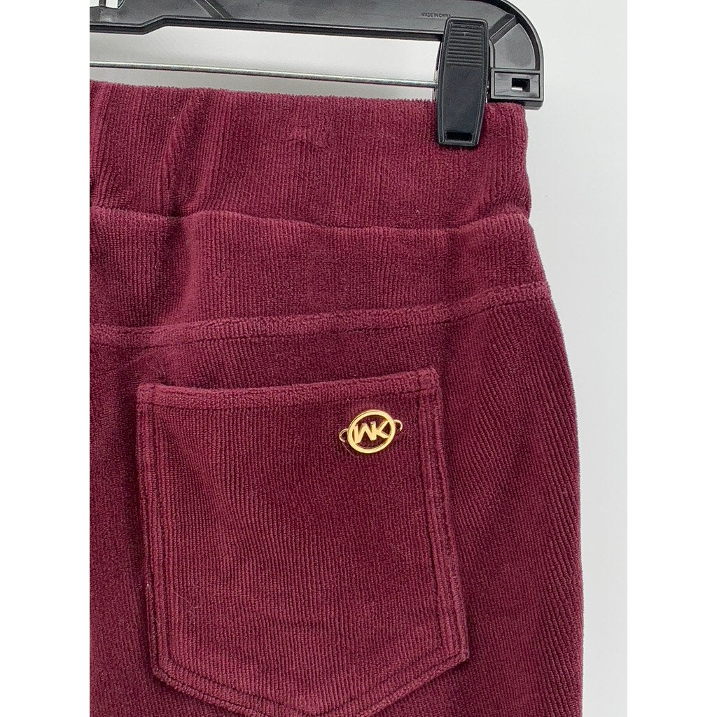 MICHAEL KORS Women's Maroon Corduroy Skinny Leg Pants SZ 28