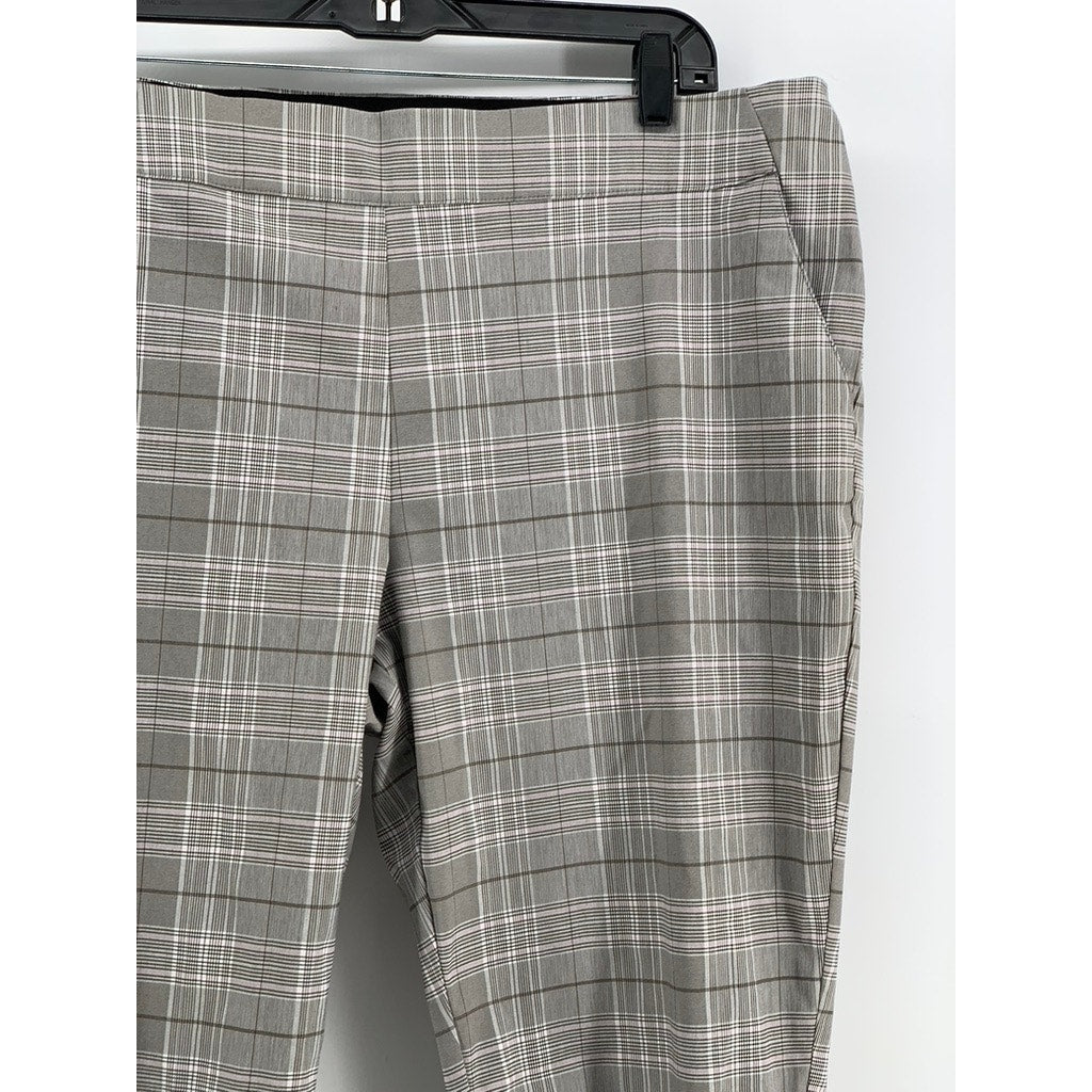 SIMPLY VERA VERA WANG Women's Gray Plaid Capri Pants SZ XL