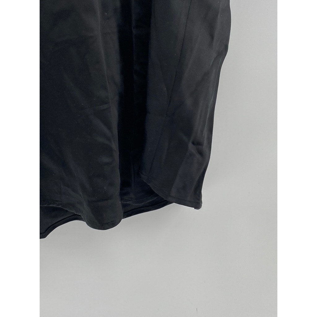 7 FOR ALL MANKIND Women's Black Satin Cowl-Neck Spaghetti Strap Camisole Top SZS