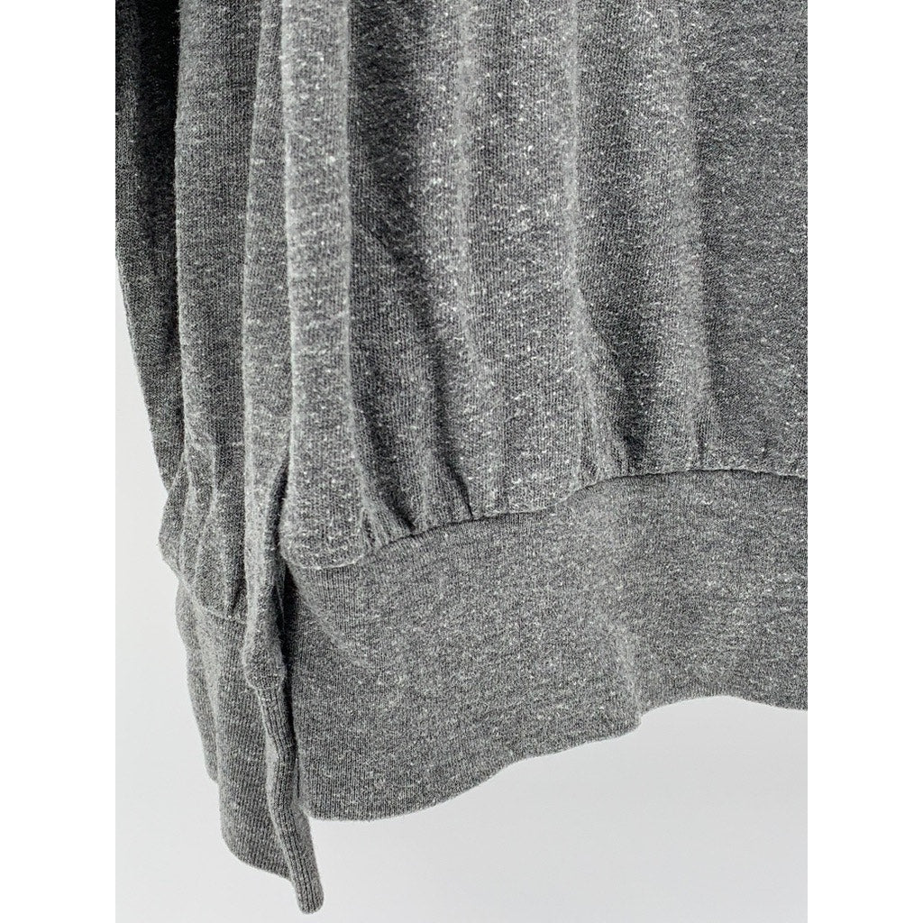 ALTERNATIVE APPAREL Men's Heather Gray Zip-Up Logo Sweater SZ L