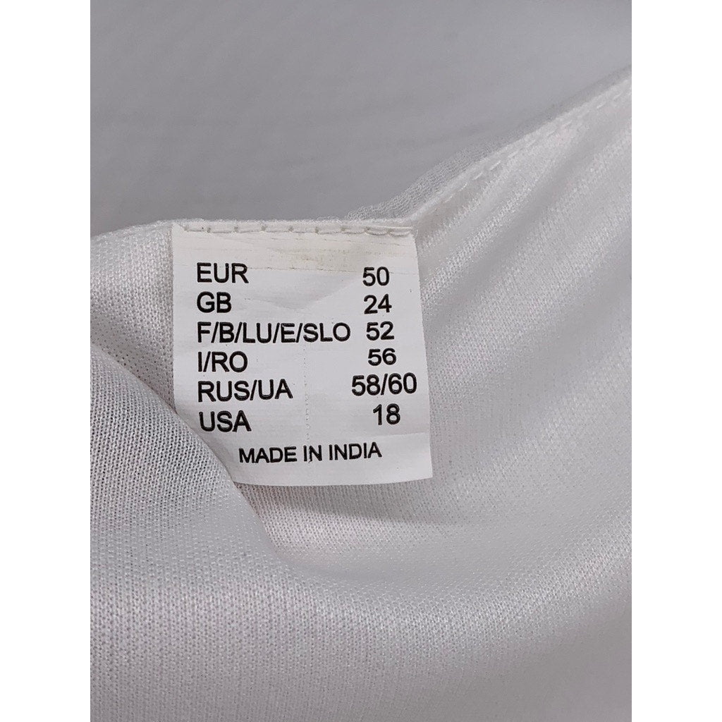 UNBRANDED Women's White Solid Scoop-Neck Pleated Tank SZ 18