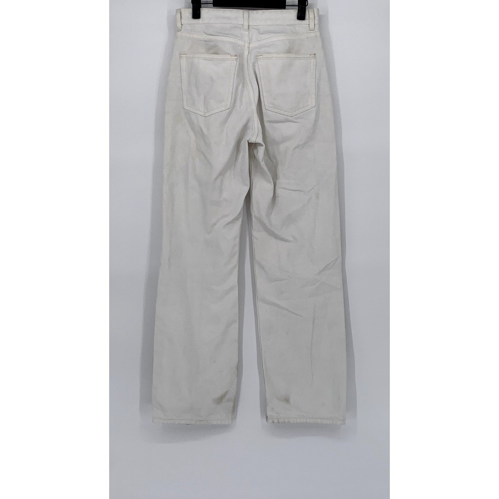 COS Women’s White Loose Fit Straight-Leg Denim High-Rise Jeans SZ 26