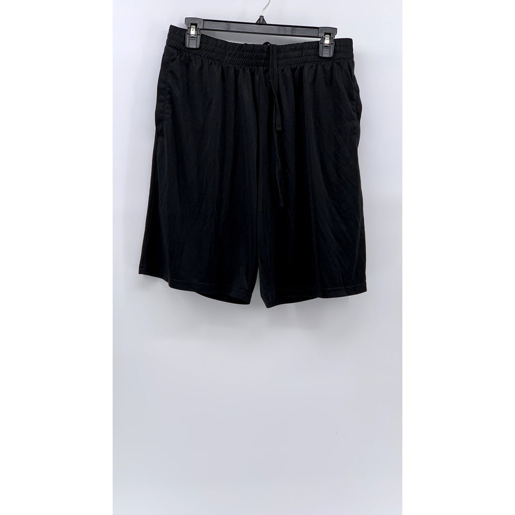UNBRANDED Men's Black Solid Pull-On Relaxed Fit Casual Active Shorts SZ L