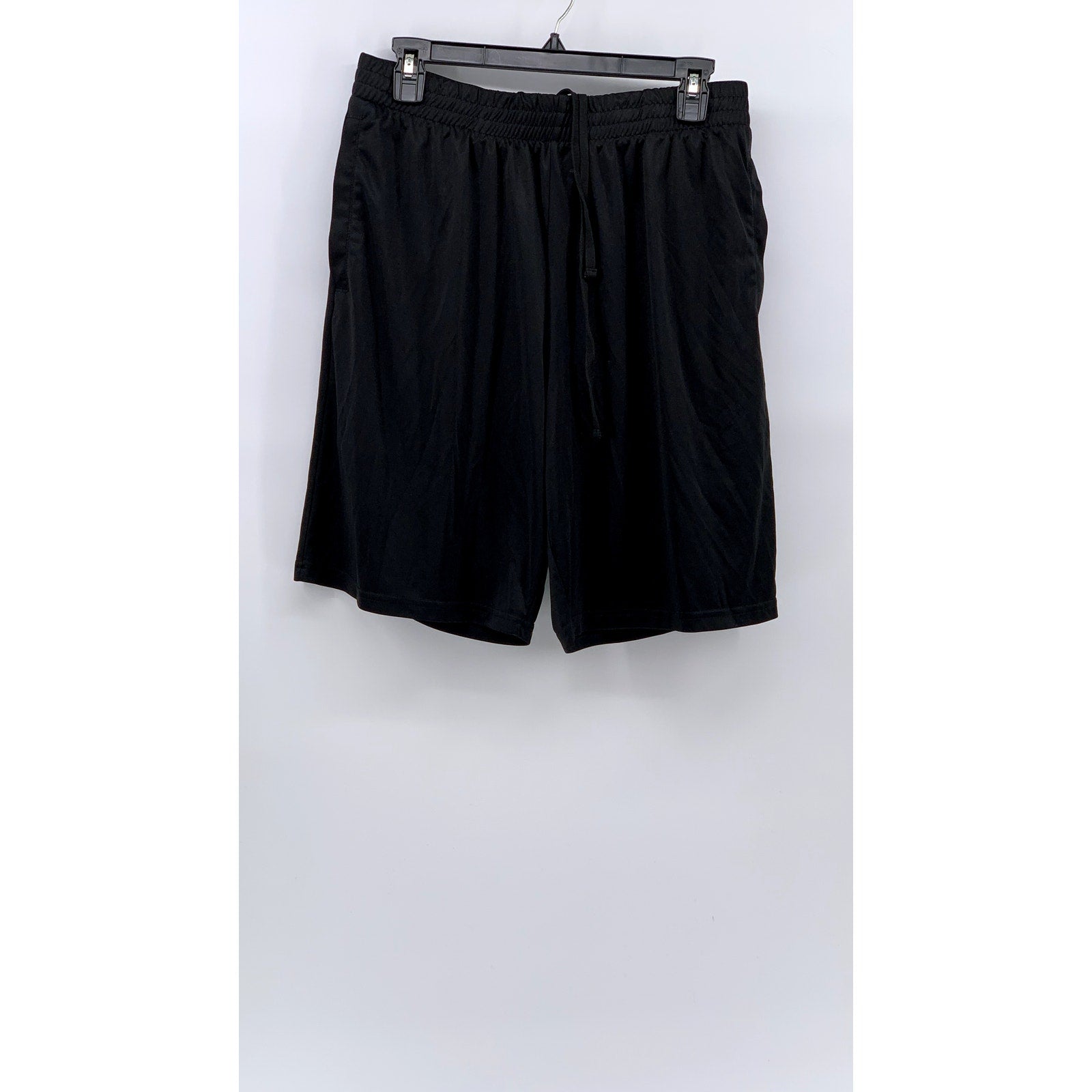 UNBRANDED Men's Black Solid Pull-On Relaxed Fit Casual Active Shorts SZ L