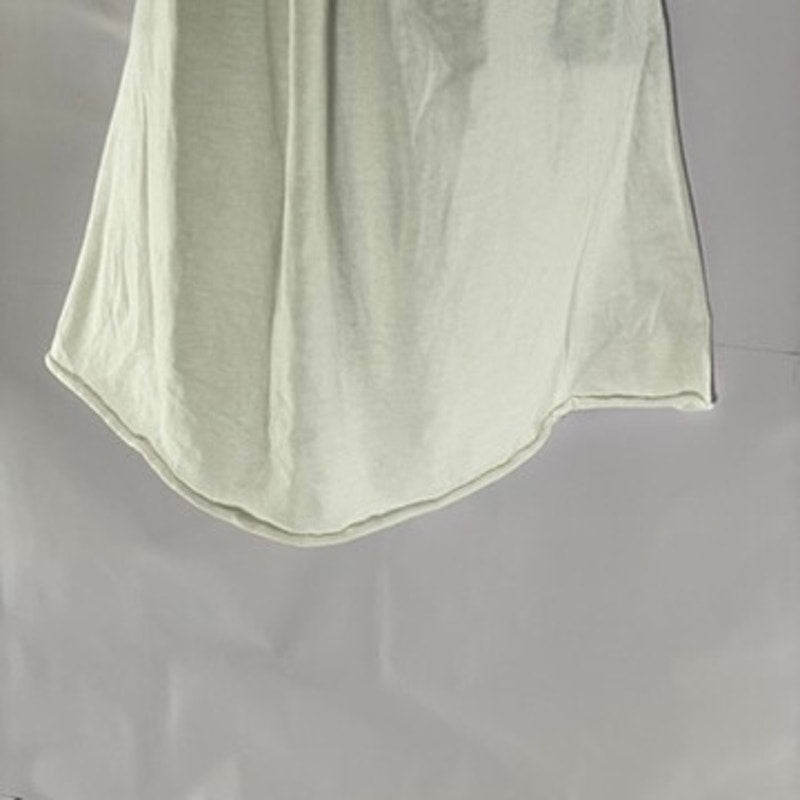 UNBRANDED Women's White Ruched V-Neck Tie-Back Short Sleeve Mini Dress SZ S