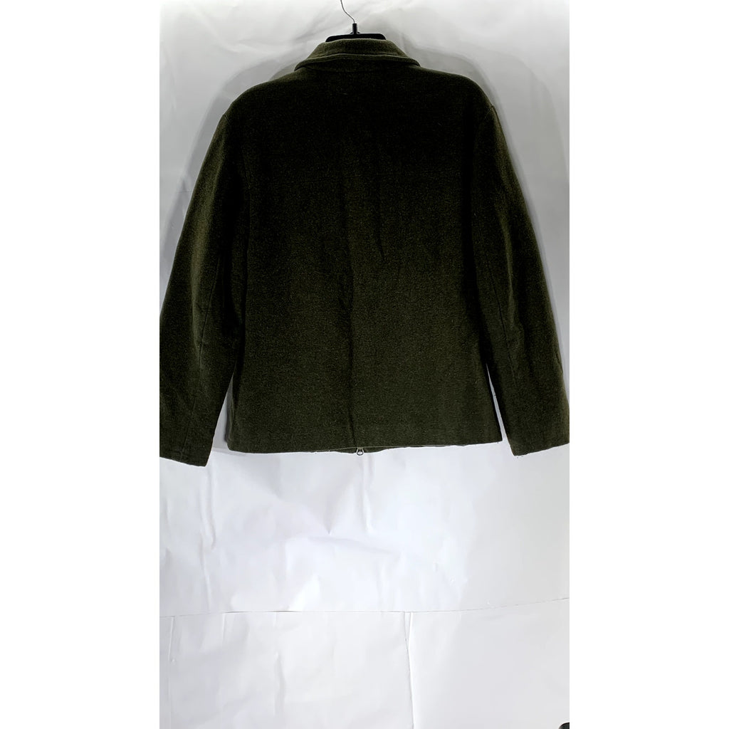 BANANA REPUBLIC Men's Olive Green Stand Collar Zip-Up Virgin Wool Jacket SZ S