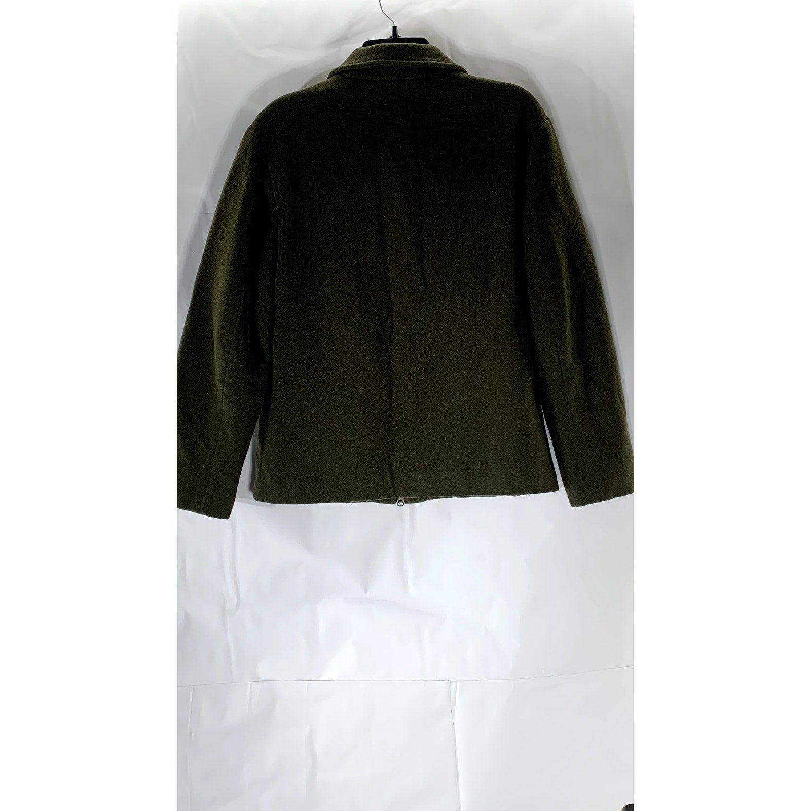 BANANA REPUBLIC Men's Olive Green Stand Collar Zip-Up Virgin Wool Jacket SZ S