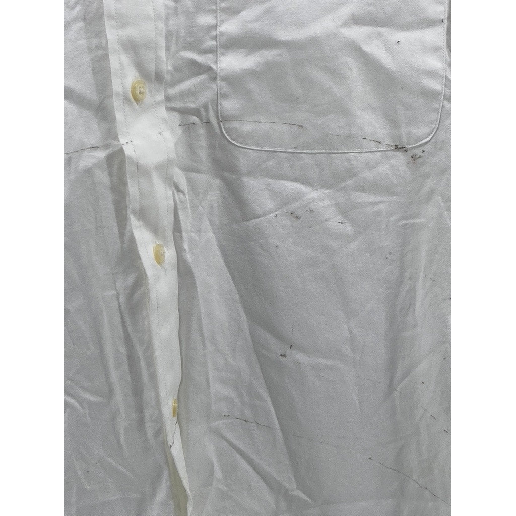 TOMMY HILFIGER Men’s White Regular-Fit Button-Up Long Sleeve Shirt SZ 15 32/33