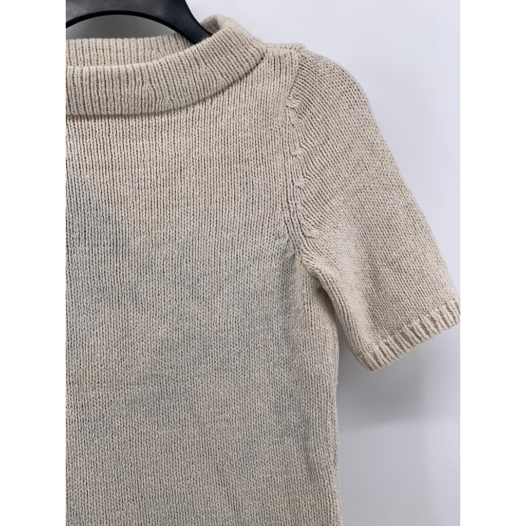 TALBOTS Women's Petite Beige Knit Boatneck Sweater Top SZ S