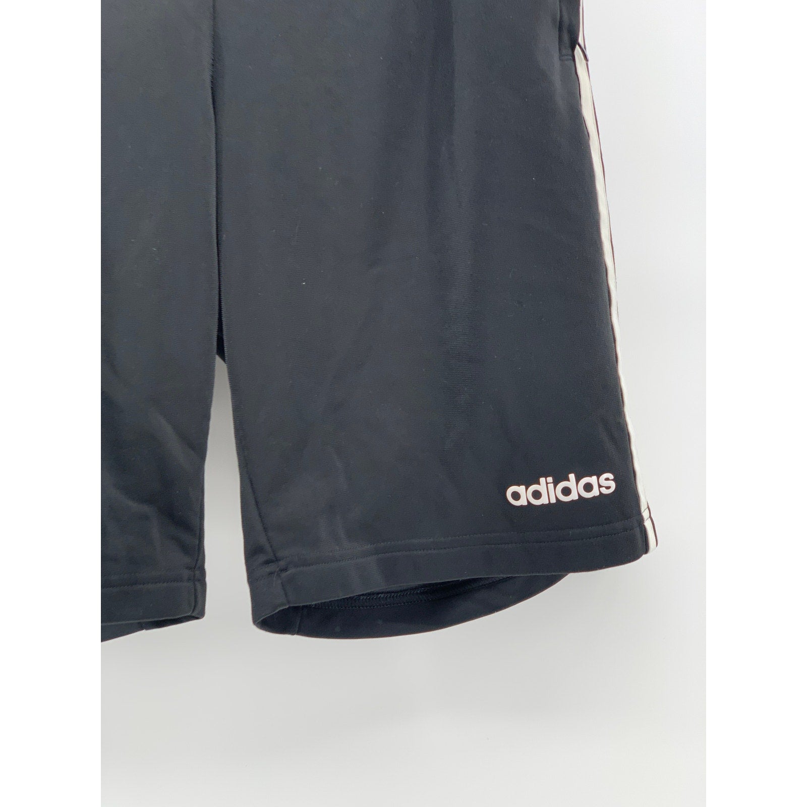 ADIDAS Men's Black-White 3-Stripe Pull-On Active Shorts SZ M