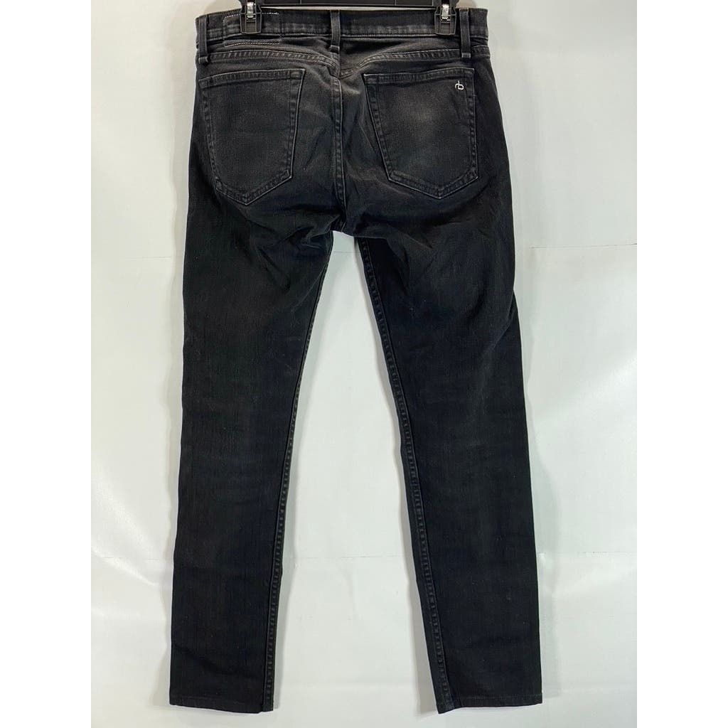 RAG & BONE Men's Solid Black Fit 1 Extra Slim Button-Fly Five-Pocket Jeans SZ 32