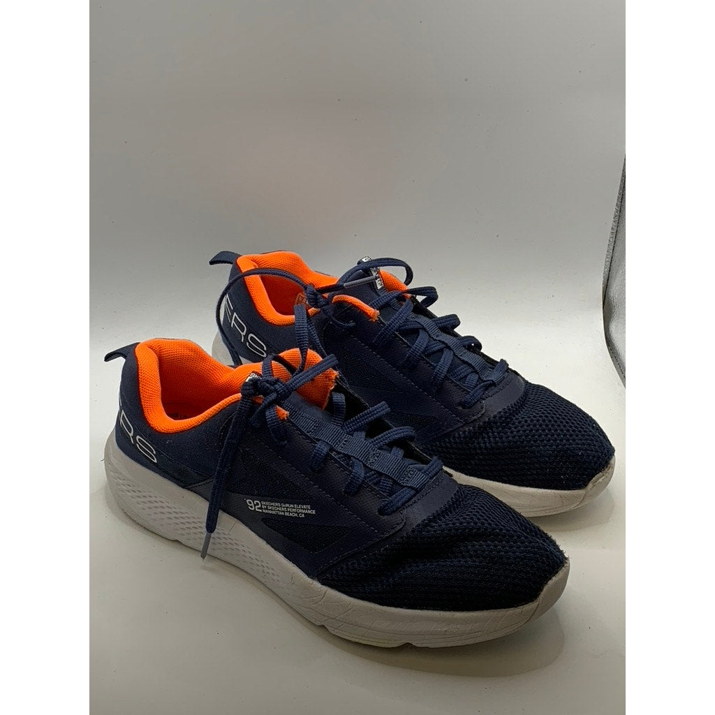 SKECHERS Women's Navy-Orange Air Cooled Goga Mat Go Run Elevate Sneakers SZ 7