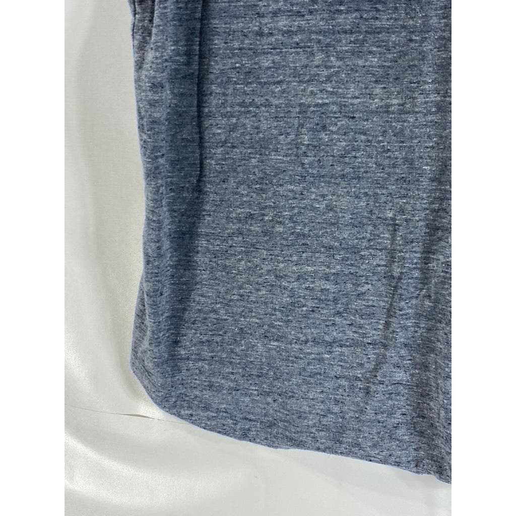 MARINE LAYER Men's Heather Blue Re-Spun Patch Pocket Short Sleeve T-Shirt SZ M
