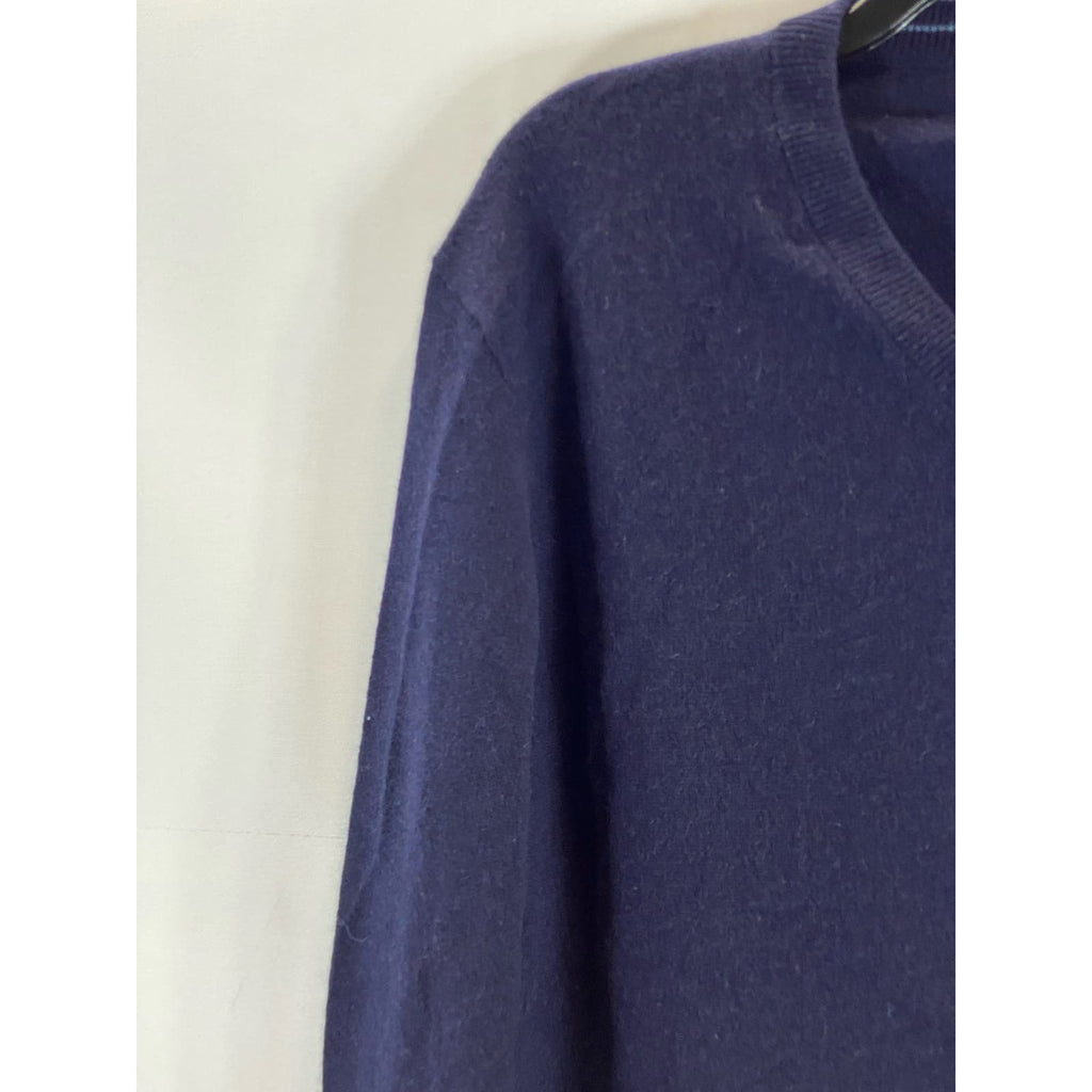 THE MEN'S STORE BLOOMINGDALES Men's Navy V-Neck Cashmere Pullover Sweater SZ L