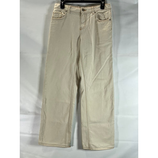 H&M DIVIDED Women's Beige Five-Pocket Wide-Leg Straight Pant SZ 4