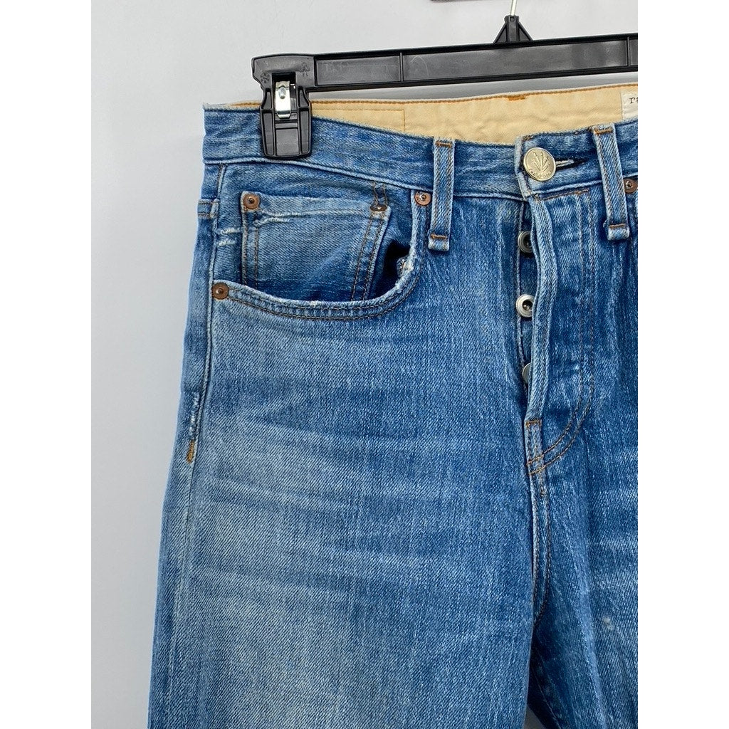 RAG & BONE Women's Orion Distressed Maya High-Rise Ankle Straight Jeans SZ 25