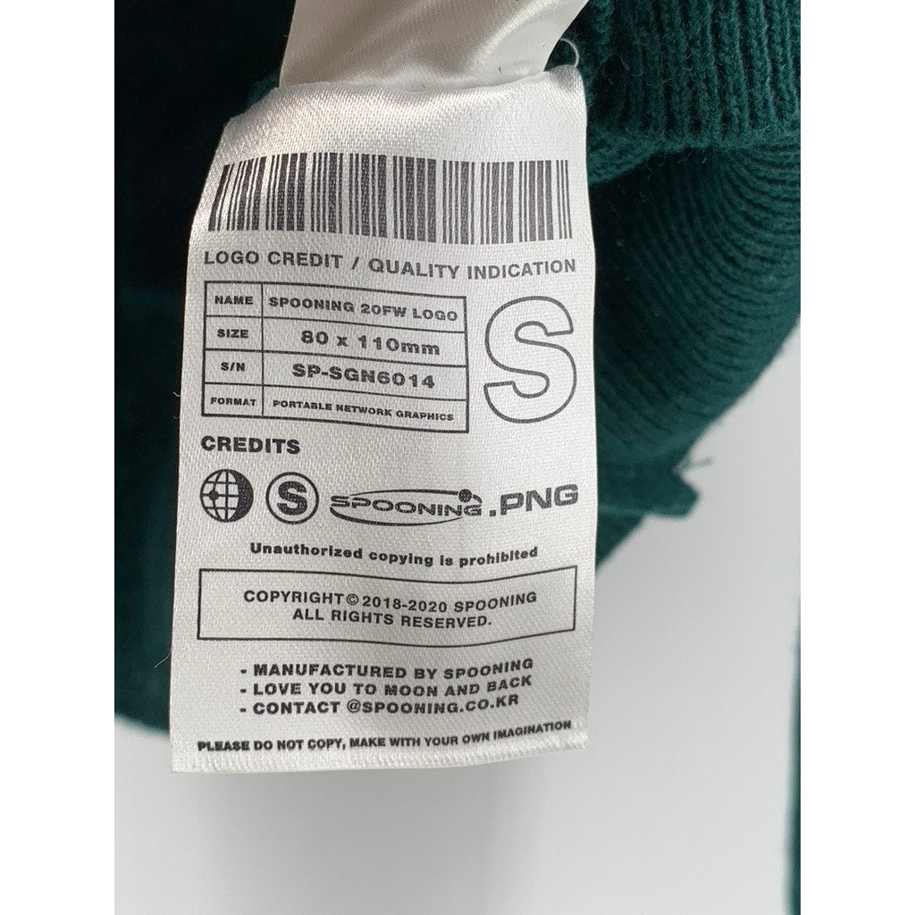 SPOONING Women's Green Knit Wool Primary Club Button-Up Cropped Cardigan SZ S