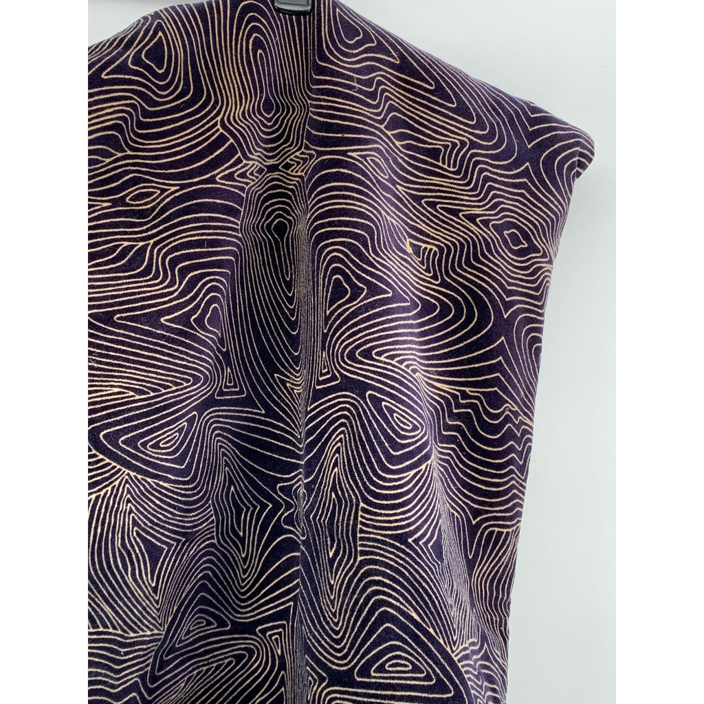 UNBRANDED Dark Blue-Beige Swirl Print Heavyweight Vintage 1918 Blanket