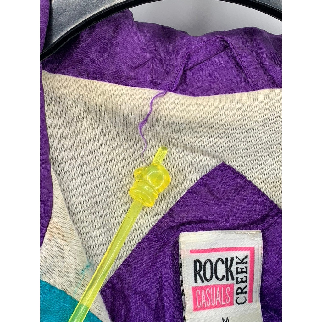 ROCK CREEK CASUALS Women's Vintage Multi Zip-Up Windbreaker SZ M