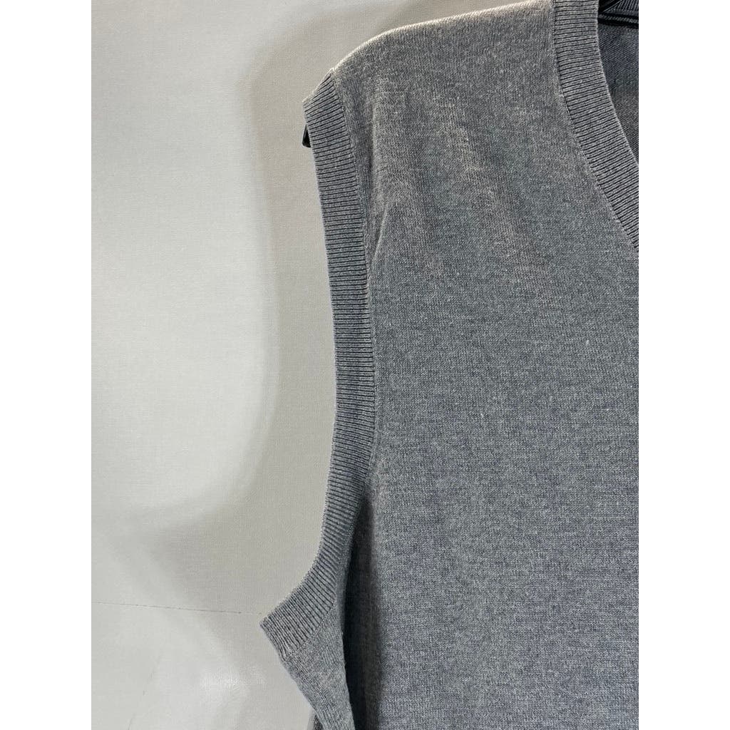 BANANA REPUBLIC Men's Gray Silk/Cotton/Cashmere V-Neck Sweater Vest SZ M