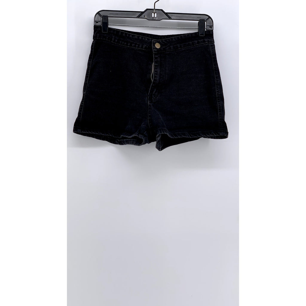 UNBRANDED Women's Black Solid High Rise Shorts  SZ L