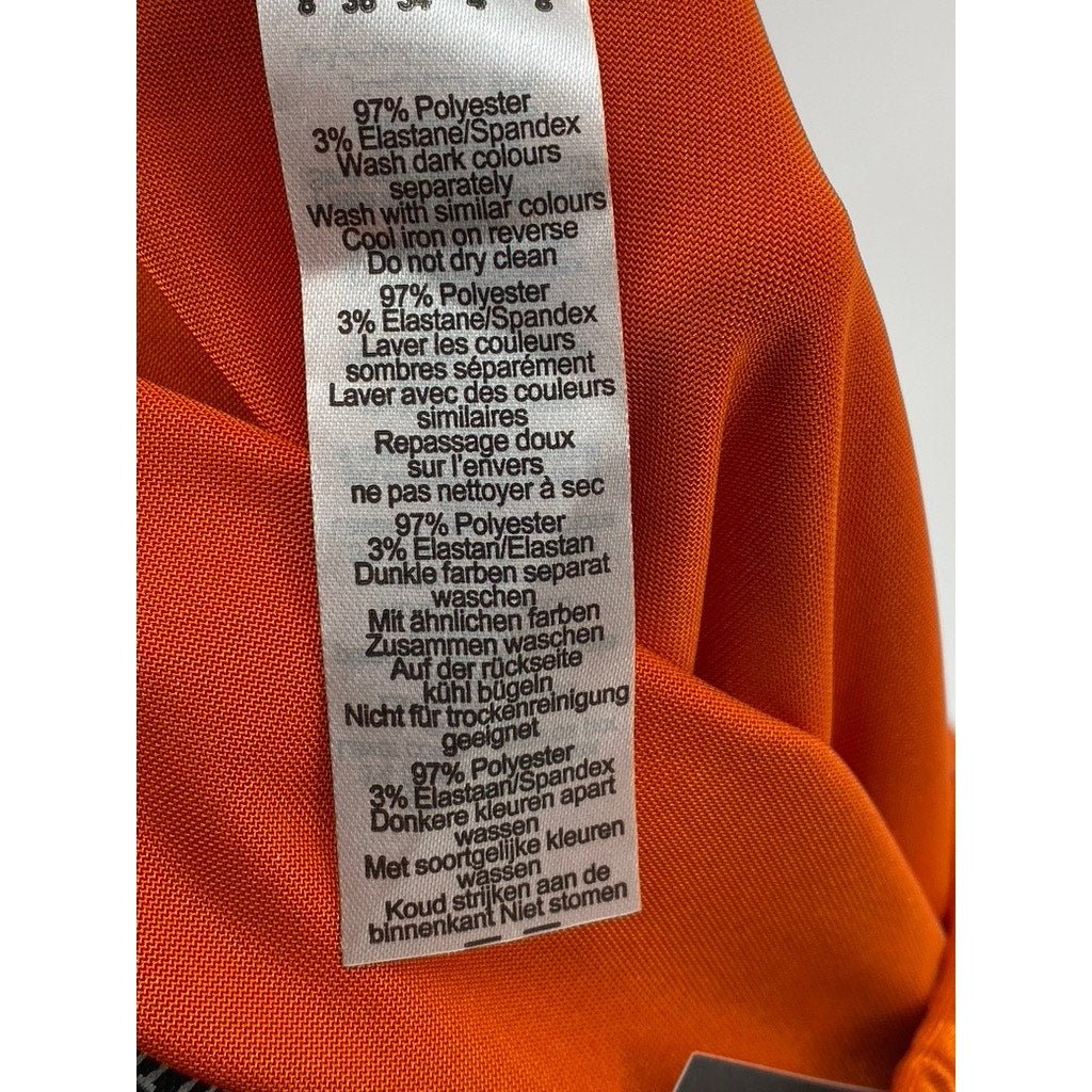PRETTYLITTLETHING Women's Orange Rust Satin Stretch Side Slit Maxi Skirt SZ 4