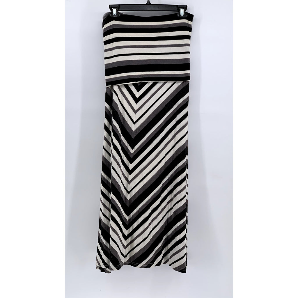 I JEANS By BUFFALO Women's Black-Cream Striped Maxi Skirt SZ L