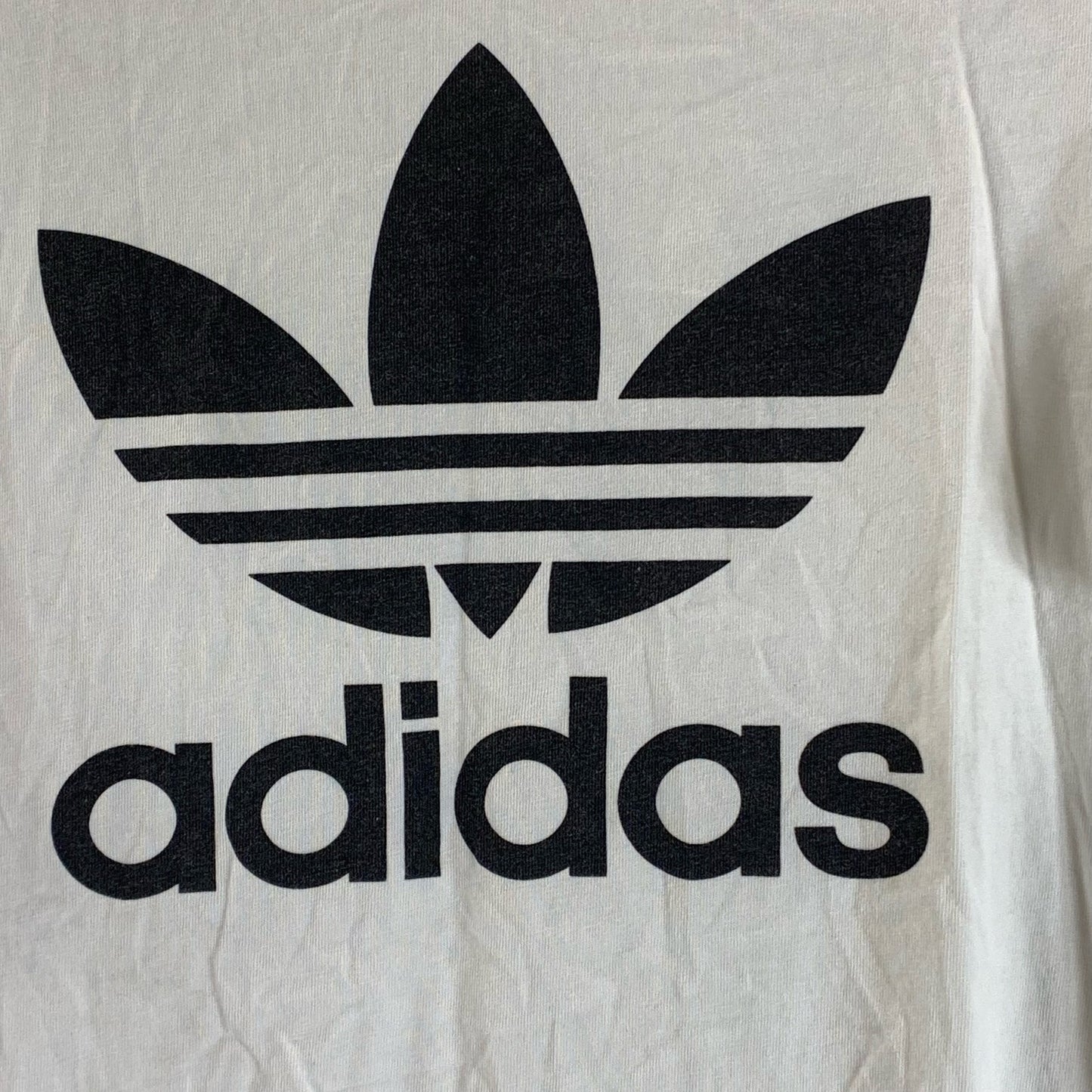 ADIDAS Men's White/Black Large Adicolor Trefoil Logo Crewneck T-Shirt SZ L