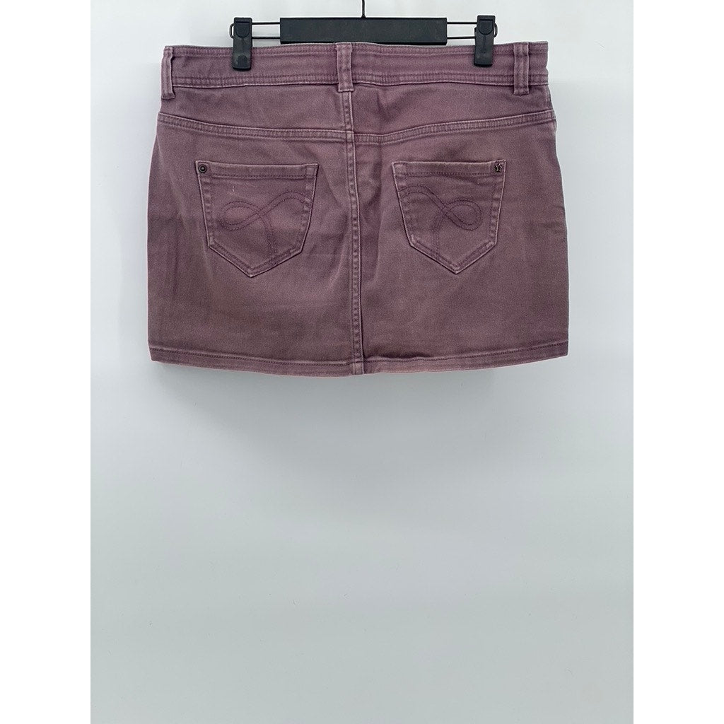 SUBLEVEL Women's Purple Denim Five-Pocket Extra Mini Skirt SZ L