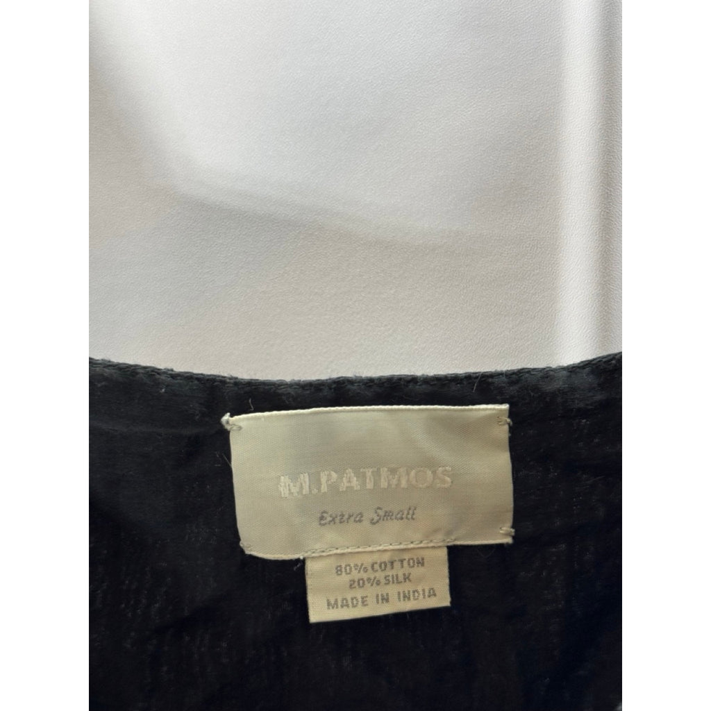 M. PATMOS Women's Black Louise Square-Neck Volume Sleeve Midi Dress SZ XS