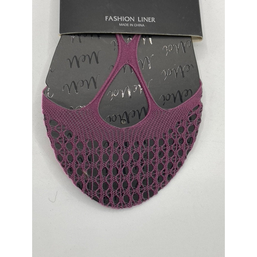 MEMOI Women's Tulipwood Purple Mesh Cross Stranded Net Liner Socks SZ OS