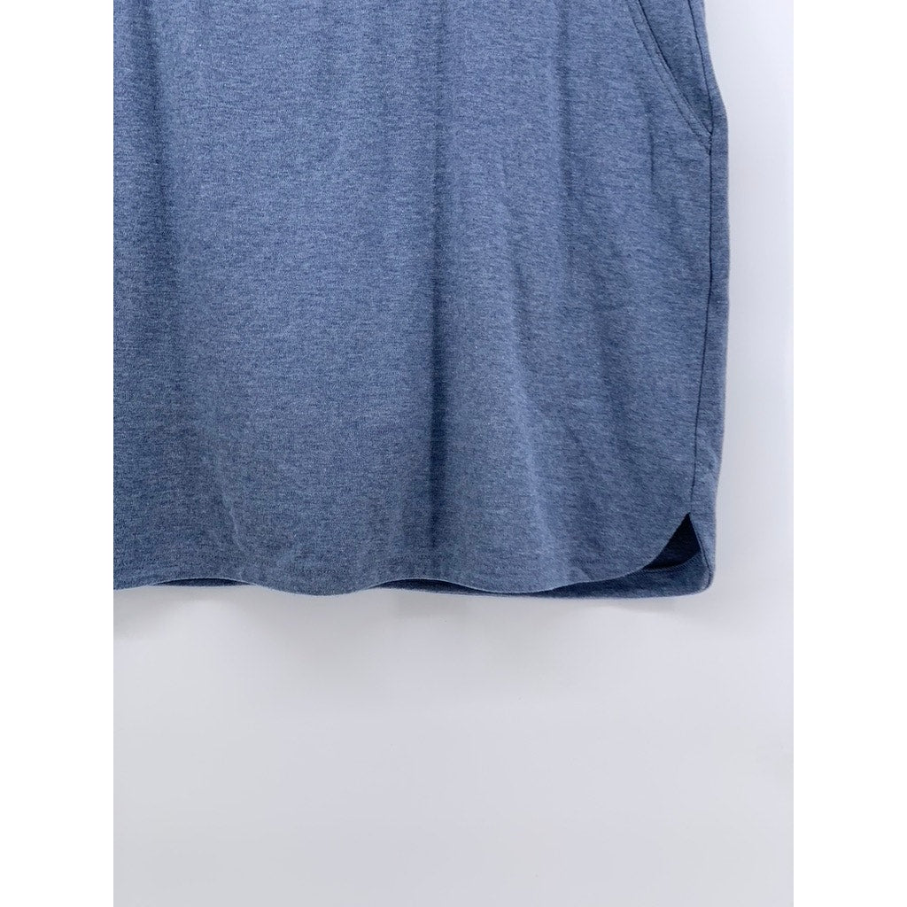 CROFT & BARROW Women's Blue Cotton-Blend Mini Skort SZ M