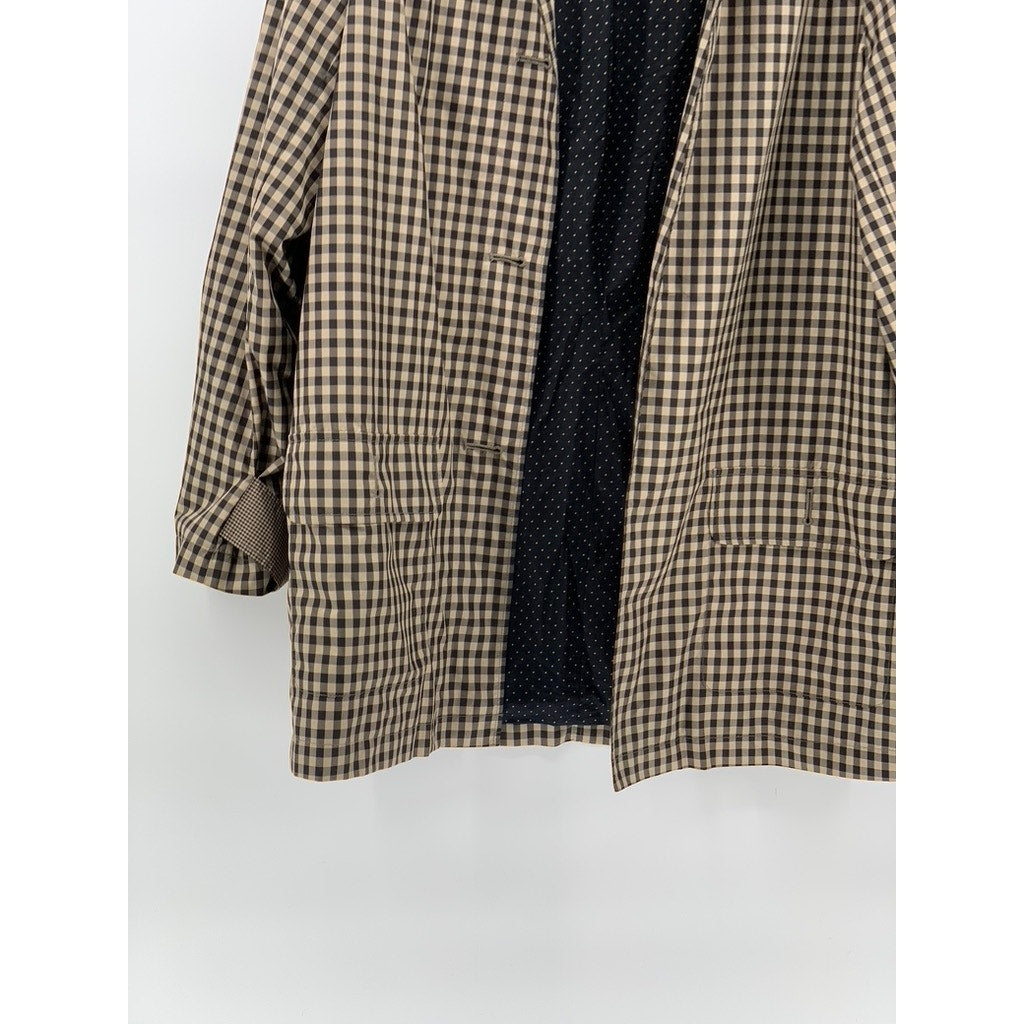 JONES NEW YORK Women's Black-Tan Gingham Button-Up Long Sleeve Blazer SZ M