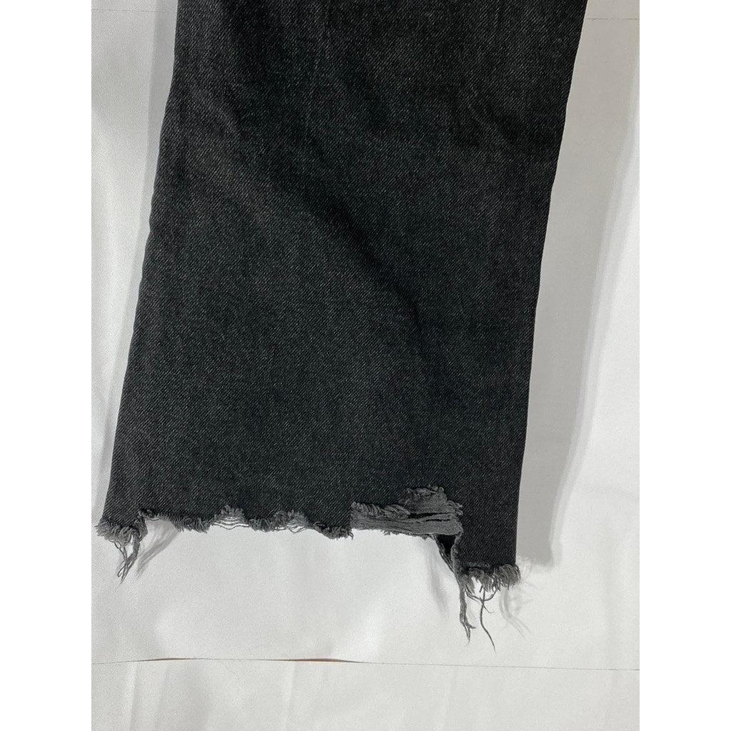 BDG By URBAN OUTFITTERS Women's Black Distressed Raw-Hem Denim Jean SZ 28