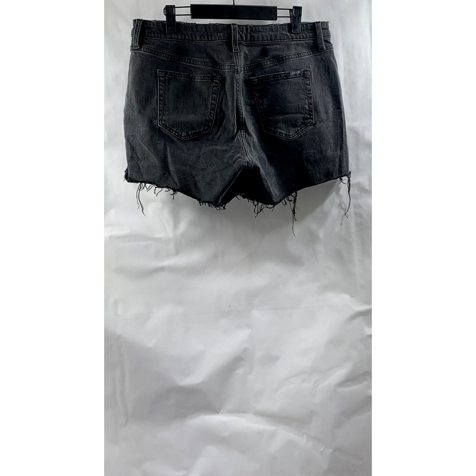 JOE'S Women's Washed Black Raw-Hem Denim Relaxed-Fit Five-Pocket Shorts SZ 29