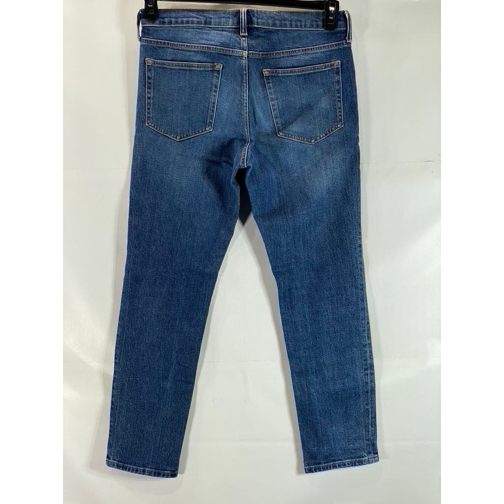 EVERLANE Men's Dark Blue Faded Denim Slim-Fit Five-Pocket Jeans SZ 33X30