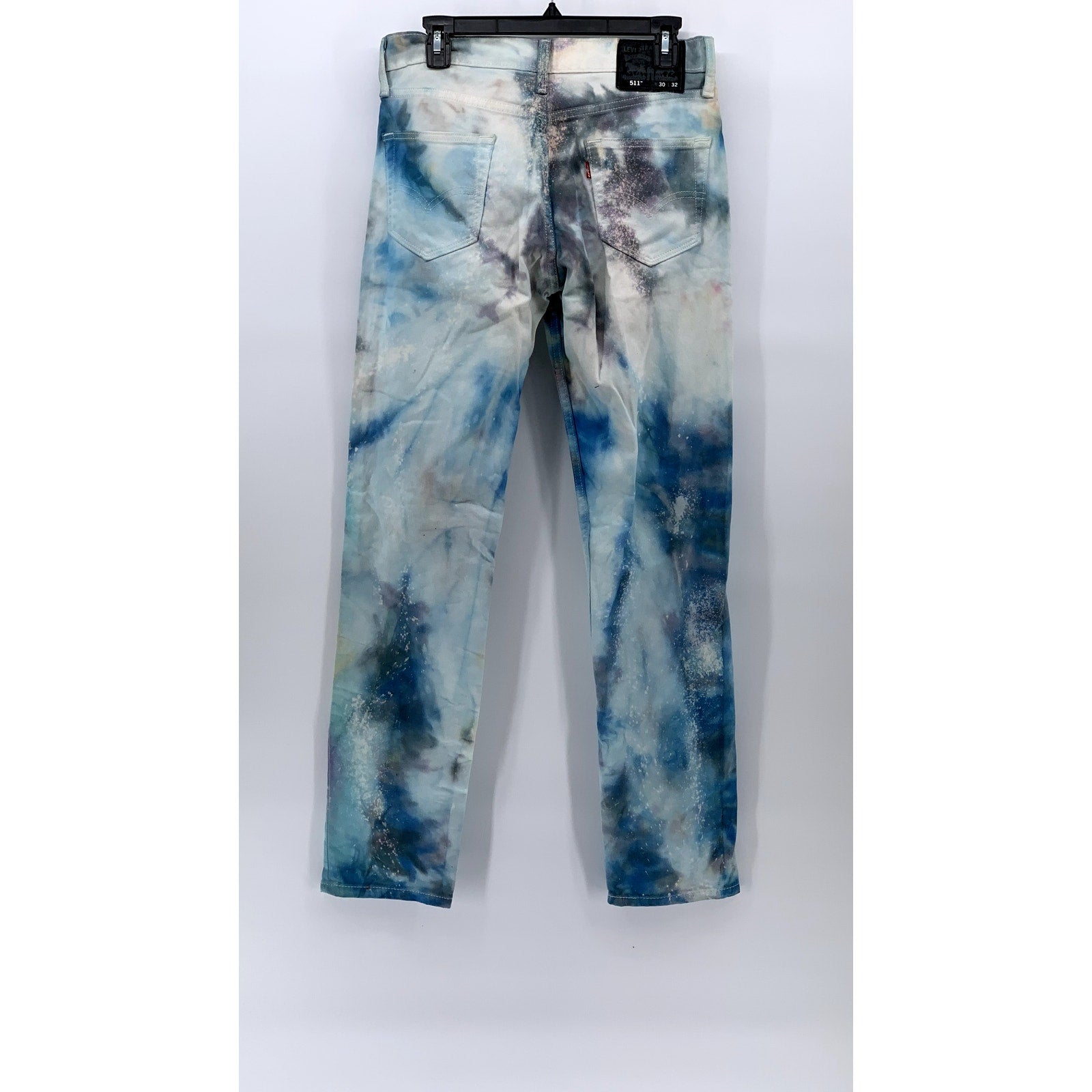 LEVI'S Men's Blue Denim Acid Wash 511 Slim-Leg Regular-Fit Jeans SZ 30X32