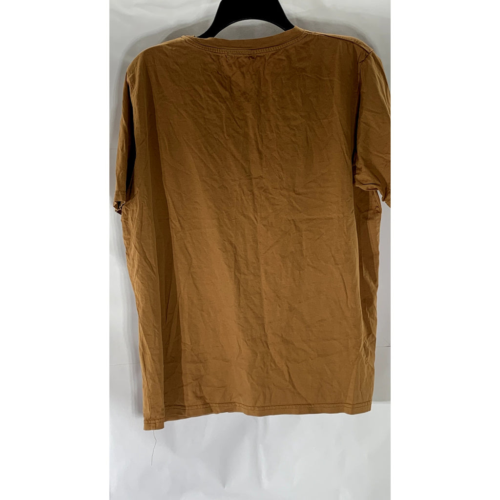 URBAN RESEARCH Men's Orange Solid Crewneck Short Sleeve T-Shirt SZ 40(USM)